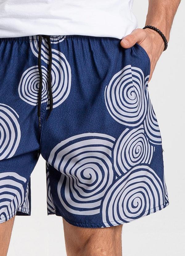 Rovitex - Bermuda Masculina de Microfibra Long Bong Azul 6