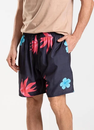 Rovitex - Bermuda Masculina de Microfibra Long Bong Preto - ROVITEX