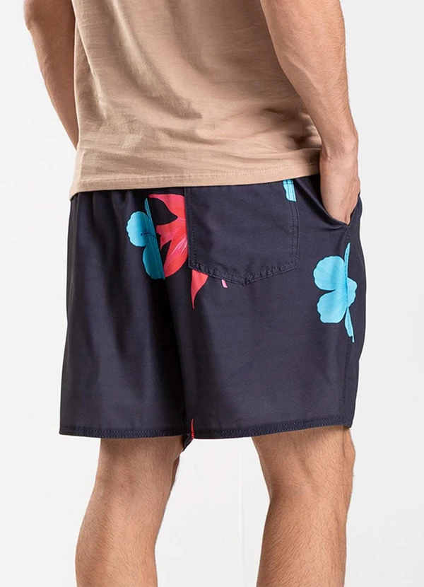 Rovitex - Bermuda Masculina de Microfibra Long Bong Preto 2