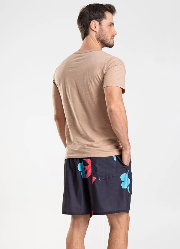 Rovitex - Bermuda Masculina de Microfibra Long Bong Preto 4