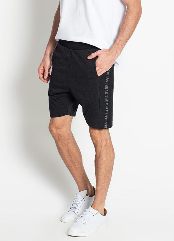 Rovitex - Bermuda Masculina de Moletinho Preto