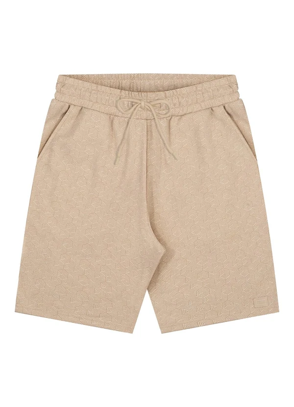 Fico - Bermuda Masculina de Moletom com Linho Bege 3