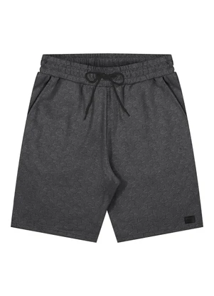 Fico - Bermuda Masculina de Moletom com Linho Preto - FICO