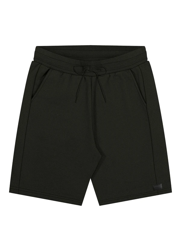 Fico - Bermuda Masculina de Moletom com Recortes Preto 3