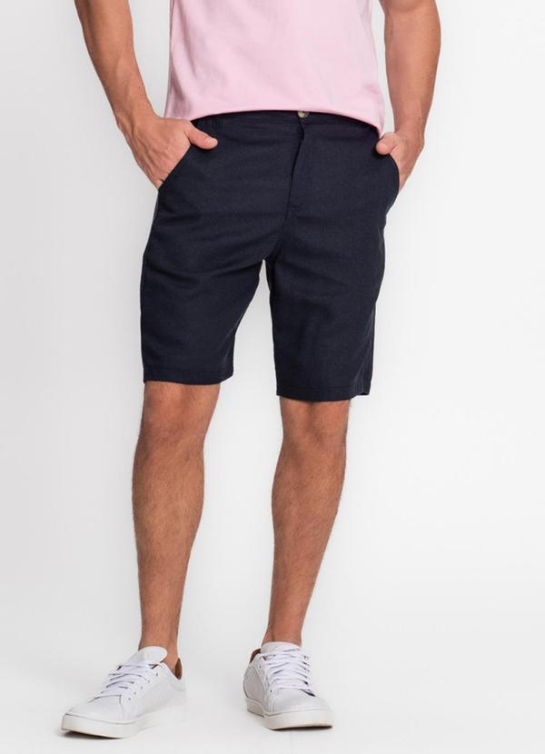 Diametro - Bermuda Masculina em Linho Azul