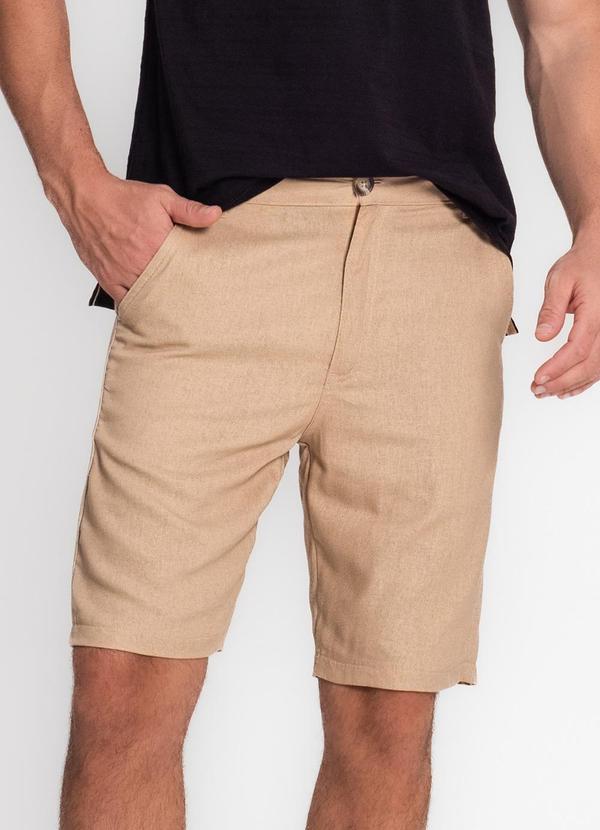 Diametro - Bermuda Masculina em Linho Marrom