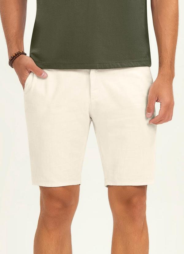 Diametro - Bermuda Masculina em Linho Strong Bege 1