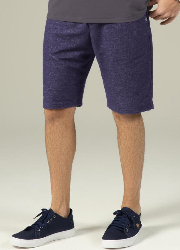 Exco - Bermuda Masculina em Moletom com Bolso Azul