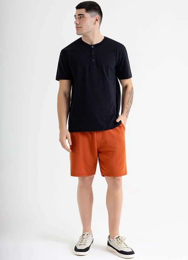 Just Basic - Bermuda Masculina em Moletom Gorgurão Marrom 3