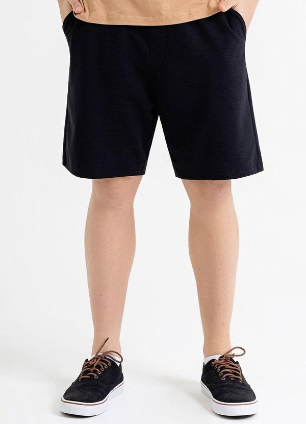 Just Basic - Bermuda Masculina em Moletom Gorgurão Preto