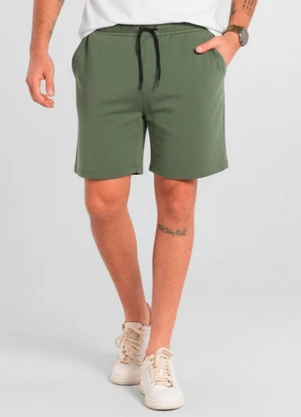 Just Basic - Bermuda Masculina em Moletom Gorgurão Verde - JUST BASIC