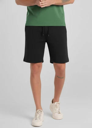 Just Basic - Bermuda Masculina em Moletom Preto - JUST BASIC