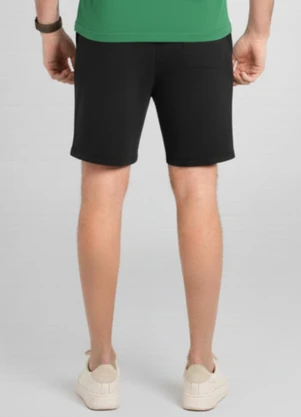 Just Basic - Bermuda Masculina em Moletom Preto - JUST BASIC