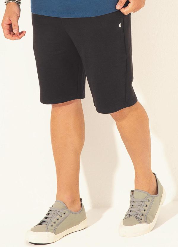Exco - Bermuda Masculina em Moletom Preto