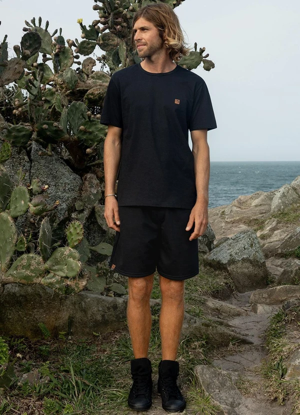 The Philippines - Bermuda Masculina em Moletom Preto 3