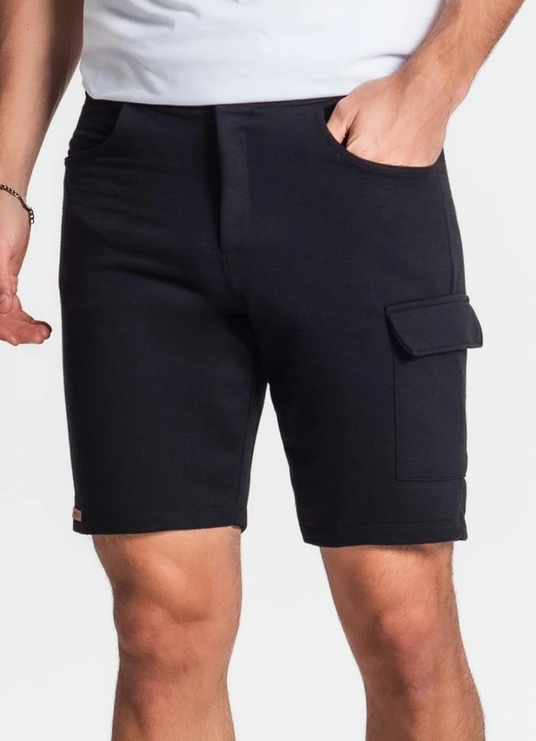 Diametro - Bermuda Masculina em Moletom Preto