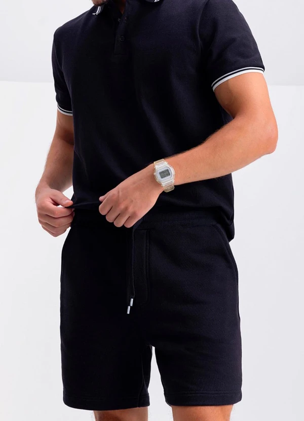 Essendi - Bermuda Masculina em Moletom Preto