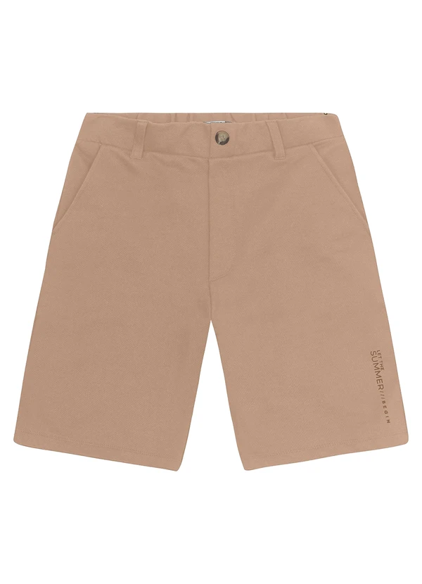 Minty - Bermuda Masculina em Moletom Sarjado Marrom