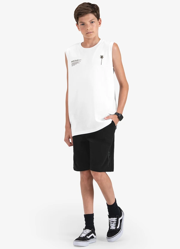 Minty - Bermuda Masculina em Moletom Sarjado Preto 2