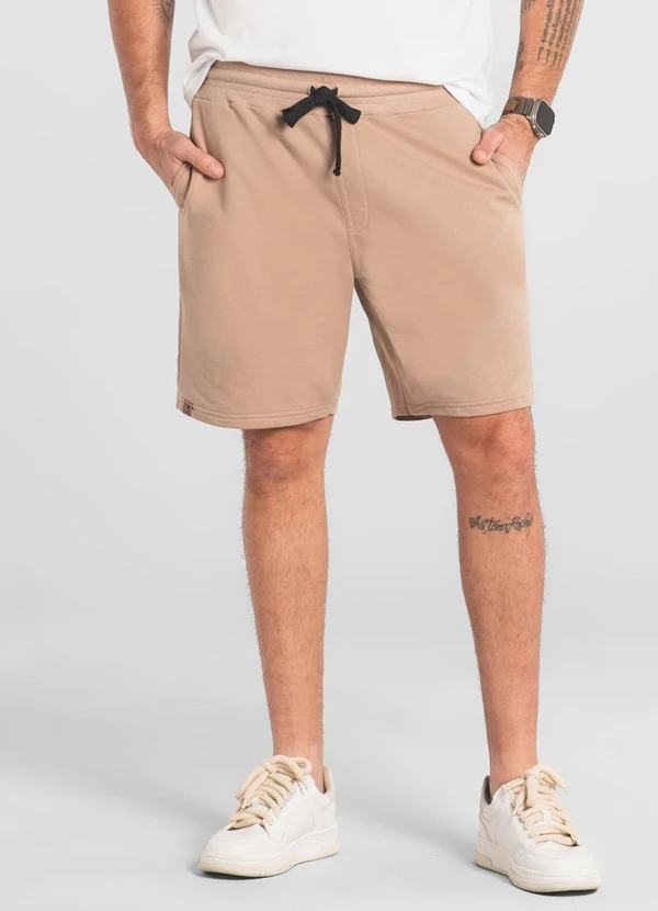 The Philippines - Bermuda Masculina em Moletom The Philippines Bege