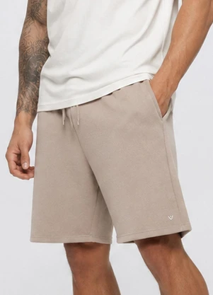 Veev - Bermuda Masculina em Ribana com Bolsos Maxi Bege - VEEV