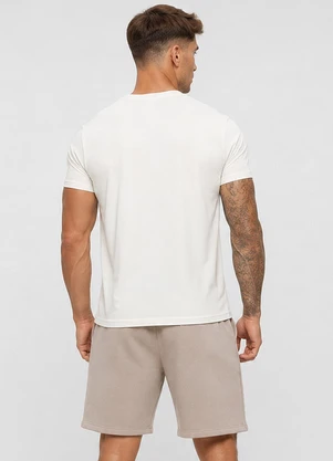Veev - Bermuda Masculina em Ribana com Bolsos Maxi Bege - VEEV