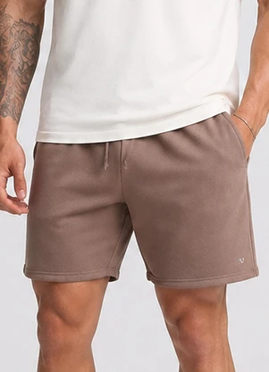 Veev - Bermuda Masculina em Ribana com Bolsos Maxi Bege - VEEV