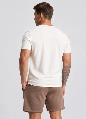 Veev - Bermuda Masculina em Ribana com Bolsos Maxi Bege - VEEV