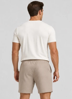 Veev - Bermuda Masculina em Ribana Maxi Bege - VEEV