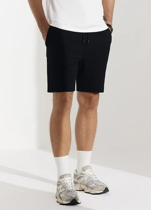 Veev - Bermuda Masculina em Ribana Maxi Preto - VEEV