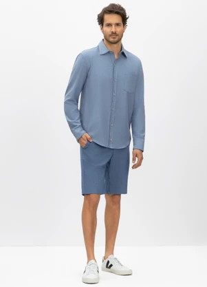 Essendi - Bermuda Masculina em Sarja Azul - ESSENDI