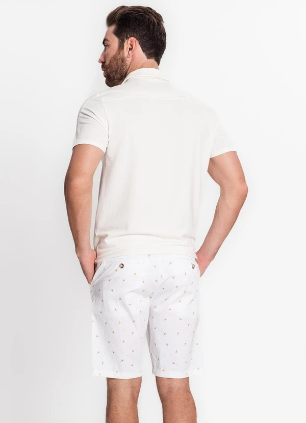 Diametro - Bermuda Masculina em Sarja Branco 4