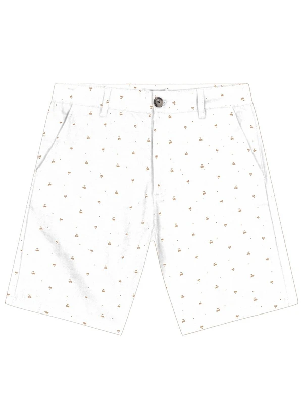 Diametro - Bermuda Masculina em Sarja Branco 5