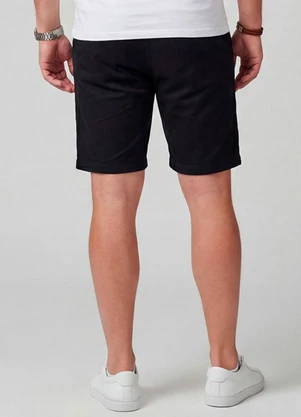 Rovitex - Bermuda Masculina em Sarja com Bolsos Preto - ROVITEX