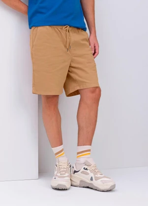Essendi - Bermuda Masculina em Sarja Marrom - ESSENDI