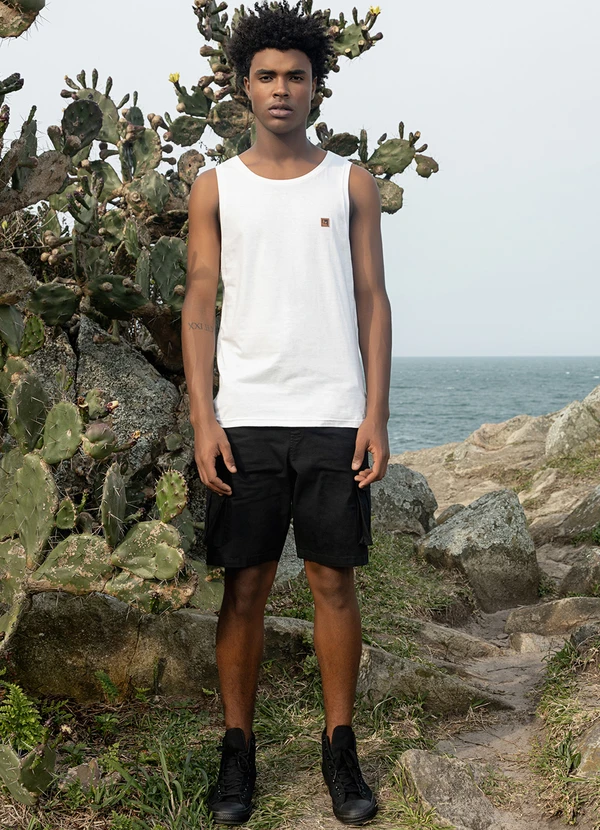 The Philippines - Bermuda Masculina em Sarja Preto 3