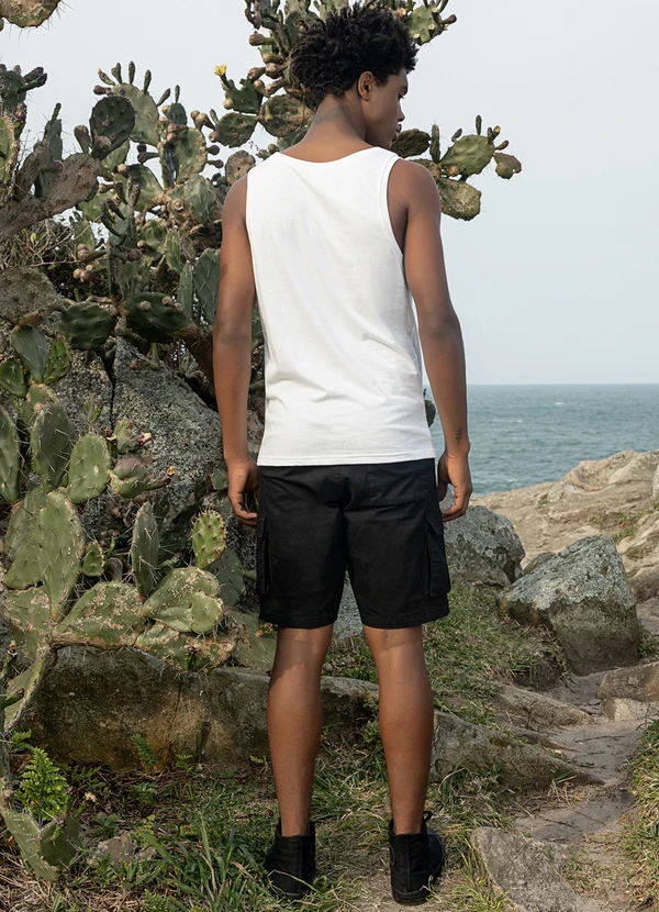 The Philippines - Bermuda Masculina em Sarja Preto 4