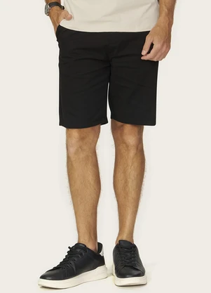 Diametro - Bermuda Masculina em Sarja Preto - DIAMETRO