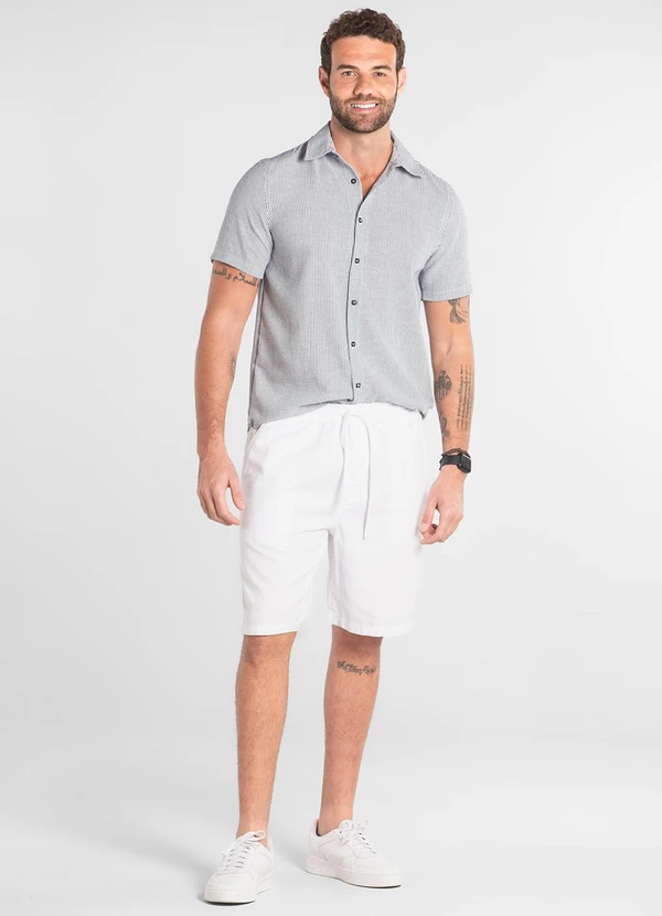 The Philippines - Bermuda Masculina em Sarja Branco 3