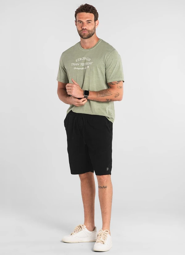 The Philippines - Bermuda Masculina em Sarja Preto 3