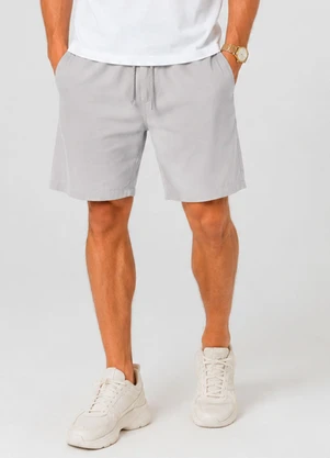 Select - Bermuda Masculina em Suede com Bolsos Cinza - SELECT
