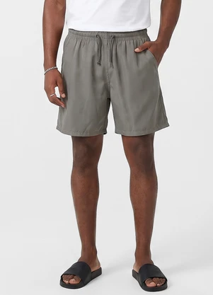Rovitex - Bermuda Masculina em Suede com Bolsos Cinza - ROVITEX