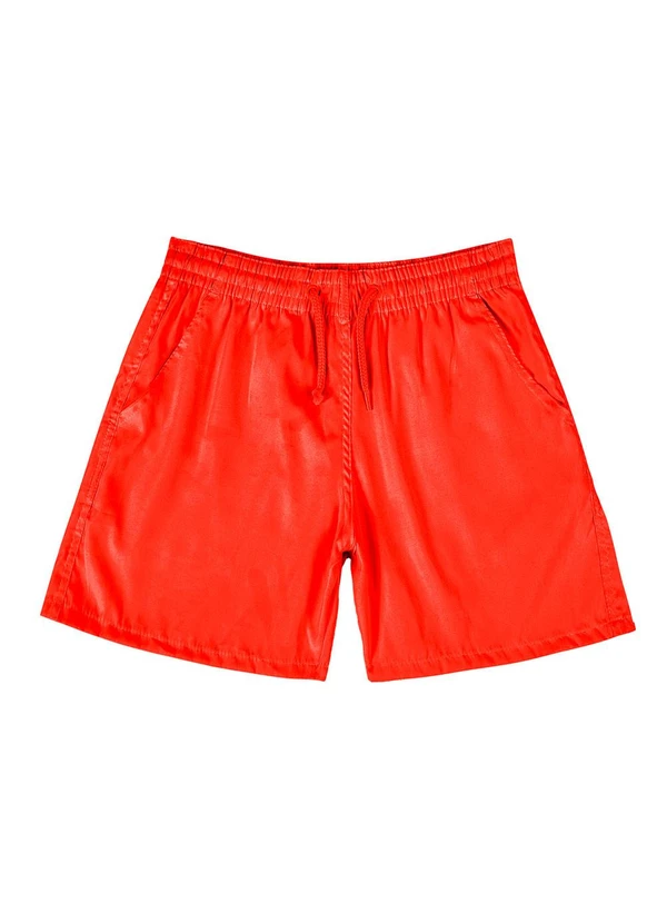 Select - Bermuda Masculina em Suede com Bolsos Laranja