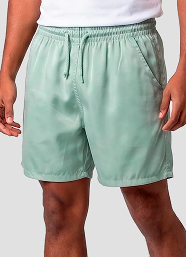 Select - Bermuda Masculina em Suede com Bolsos Verde