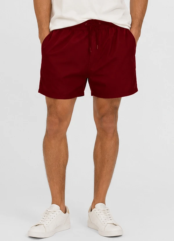 Rovitex - Bermuda Masculina em Suede com Bolsos Vermelho