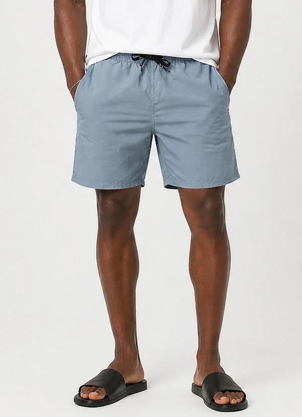 Rovitex - Bermuda Masculina em Tactel com Bolsos Azul