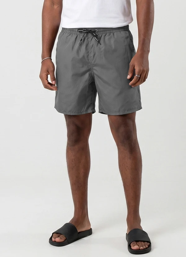 Rovitex - Bermuda Masculina em Tactel com Bolsos Cinza