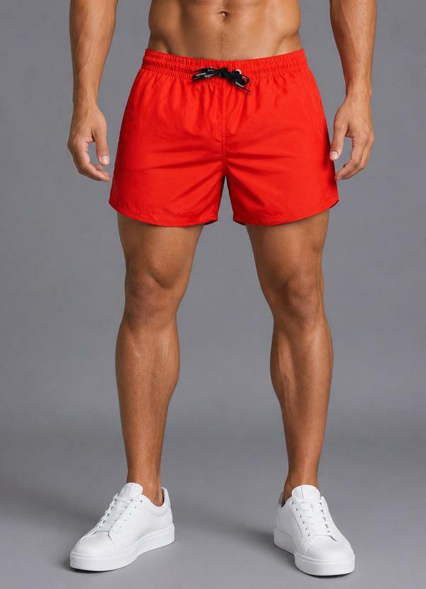 Select - Bermuda Masculina em Tactel com Bolsos Laranja
