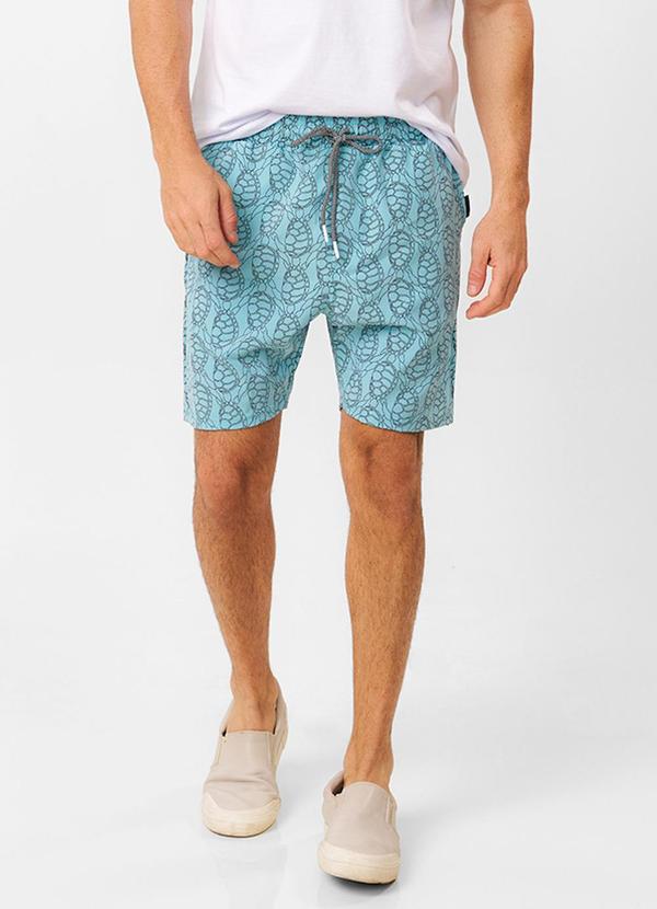 Diametro - Bermuda Masculina Estampada em Tactel Azul