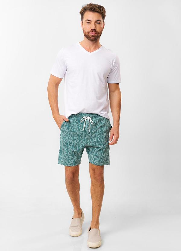 Diametro - Bermuda Masculina Estampada em Tactel Verde 3
